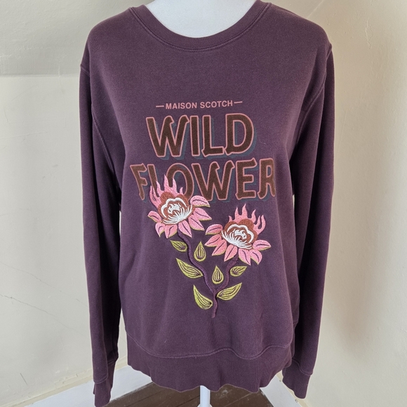 Scotch & Soda Crewneck Purple Sweatshirt Artwork Sweater Size XL - Picture 3 of 13